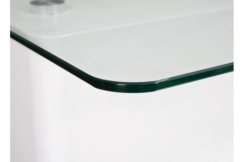 Table basse bois blanc et plateau verre Diana 110 cm - Photo n°3; ?>