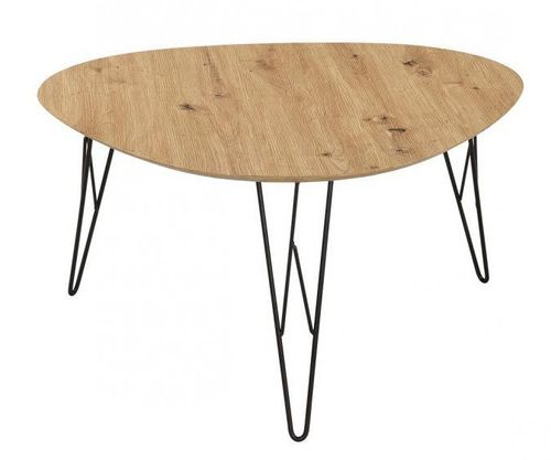 Table basse bois chêne clair et pieds métal noir Onac - Photo n°2; ?>