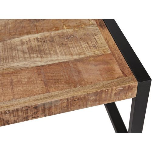 Table basse bois de manguier et acier noir Bela 120 cm - Photo n°3; ?>