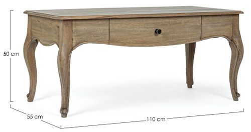 Table basse bois de manguier massif finition naturelle Domika 110 cm - Photo n°3; ?>