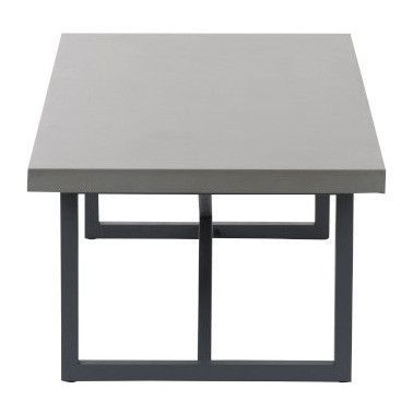 Table basse bois gris béton et pieds métal Omani - Photo n°3; ?>