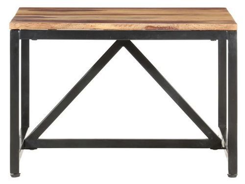 Table basse bois massif clair et pieds métal noir Antem 60 cm - Photo n°2; ?>