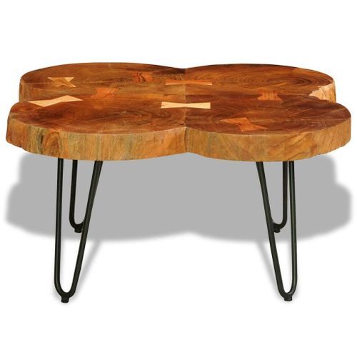 Table basse bois massif finitione 4 troncs Will - Photo n°2; ?>