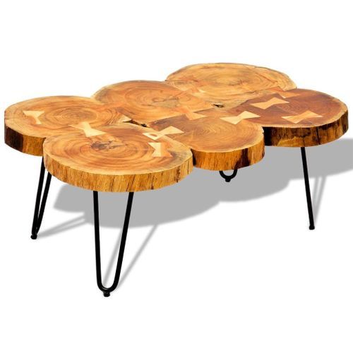 Table basse bois massif finitione 6 troncs Will - Photo n°2; ?>