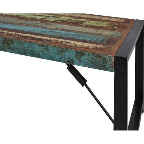 Table basse bois massif recyclé multicolore Limba 120 cm - Photo n°3; ?>