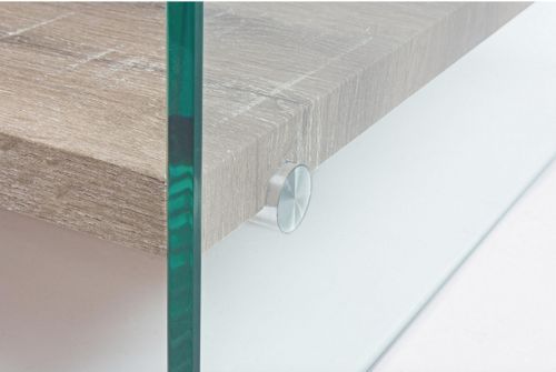 Table basse bois naturel et verre trempé Anya 110 cm - Photo n°3; ?>