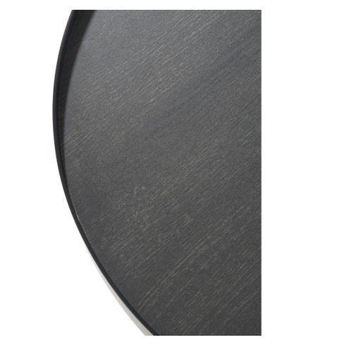 Table basse bois noir et pieds métal marron foncé Ocel D 60 cm - Photo n°2; ?>