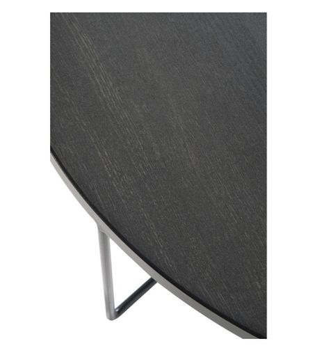 Table basse bois noir et pieds métal marron foncé Ocel D 81 cm - Photo n°2; ?>