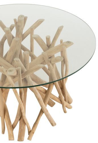 Table basse branches teck naturel Charles D 63 cm - Photo n°3; ?>