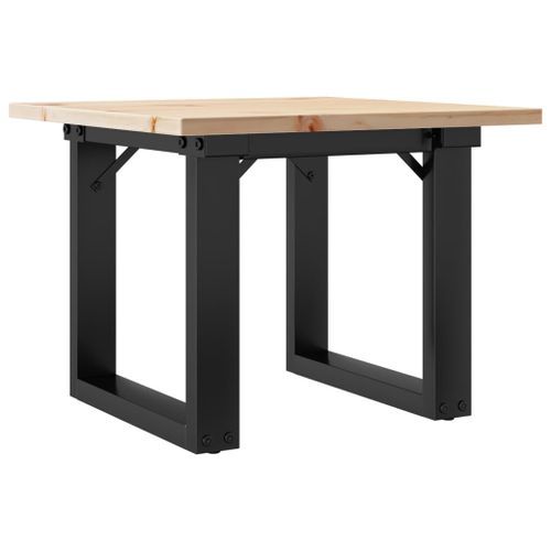 Table basse cadre en O 40x40x35 cm bois de pin massif et fonte - Photo n°2; ?>