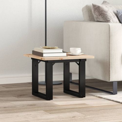 Table basse cadre en O 40x40x35 cm bois de pin massif et fonte - Photo n°3; ?>