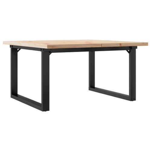 Table basse cadre en O 90x90x45,5cm bois de pin massif et fonte - Photo n°2; ?>