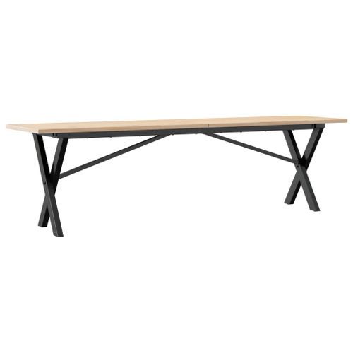 Table basse cadre en X 160x40x45 cm bois de pin massif et fonte - Photo n°2; ?>