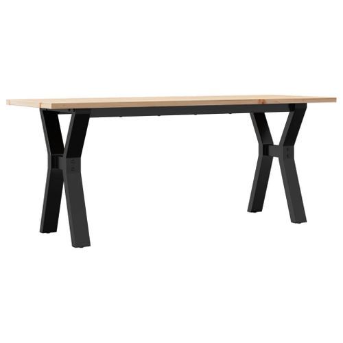 Table basse cadre en Y 110x40x45 cm bois de pin massif et fonte - Photo n°2; ?>