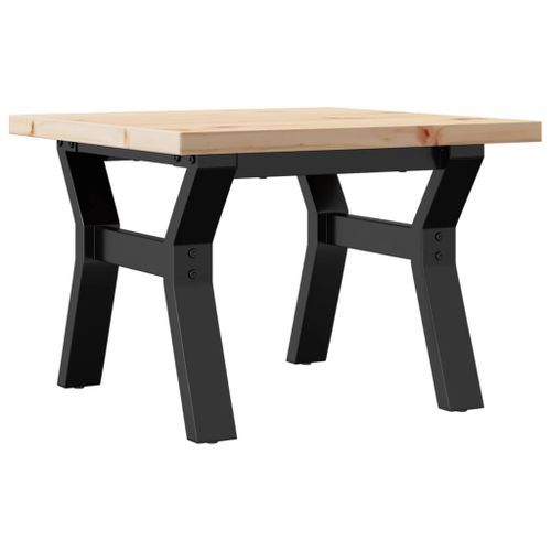 Table basse cadre en Y 50x50x35,5cm bois de pin massif et fonte - Photo n°2; ?>