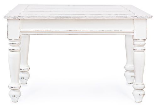 Table basse carré en bois de manguier blanc patiné Kolita 75 cm - Photo n°2; ?>