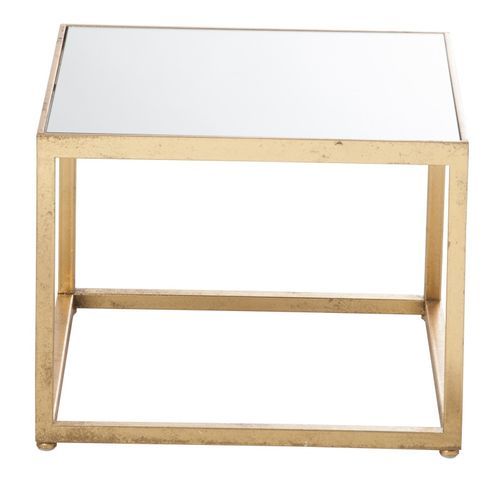 Table basse carré verre et pieds métal doré Ara L 47 cm - Photo n°2; ?>