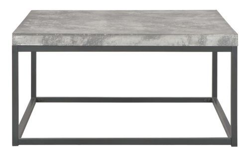 Table basse carrée effet béton gris et métal noir Nouria - Photo n°2; ?>