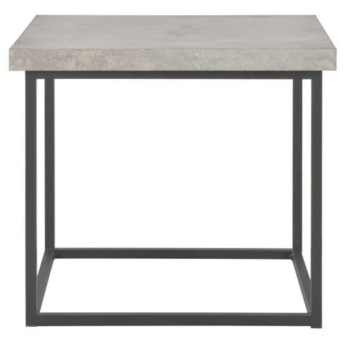 Table basse carrée béton gris et métal noir Nouria L 55 - Photo n°2; ?>
