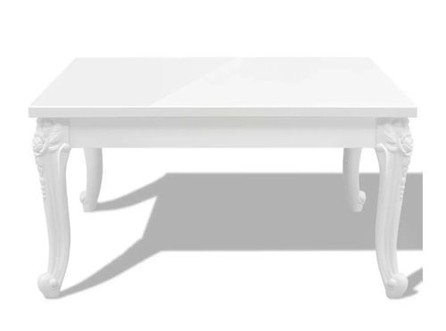 Table basse carrée bois blanc brillant Mento 80 cm - Photo n°3; ?>