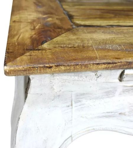 Table basse carrée bois de récupération clair et blanc Miness - Photo n°3; ?>