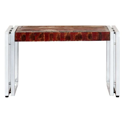 Table basse carrée bois massif recyclé et métal gris Pousty - Photo n°2; ?>