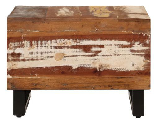 Table basse carrée bois massif recyclé et métal noir Boust 2 - Photo n°2; ?>