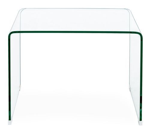 Table basse carrée en verre transparent Iris - Lot de 2 - Photo n°2; ?>
