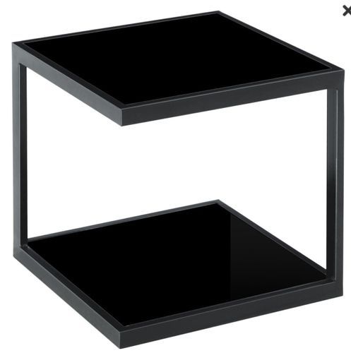 Table basse carrée modulable Verre noir et Inox Kiabi - Photo n°2; ?>