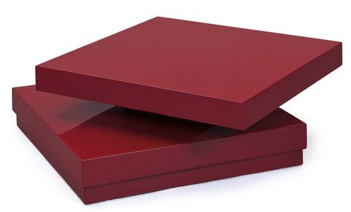Table basse carrée pivotante laqué rouge Duo - Photo n°3; ?>