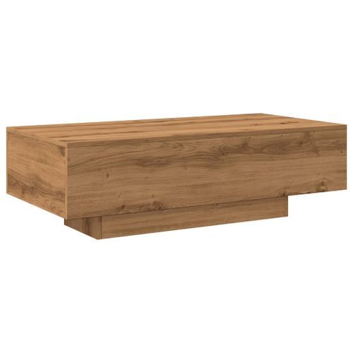 Table basse chêne artisanal 100x49,5x31 cm bois d'ingénierie - Photo n°2; ?>