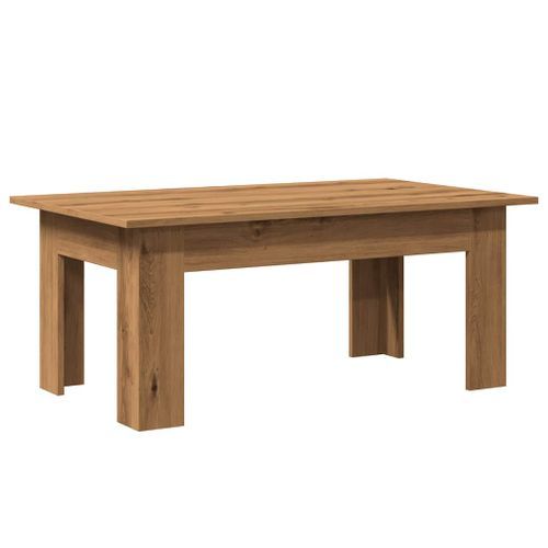 Table basse chêne artisanal 100x60x42 cm bois d'ingénierie - Photo n°2; ?>