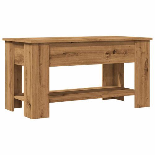 Table basse chêne artisanal 101x49x52 cm bois d'ingénierie - Photo n°2; ?>