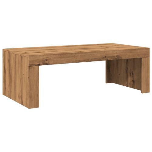 Table basse chêne artisanal 102x50x35 cm bois d'ingénierie - Photo n°2; ?>