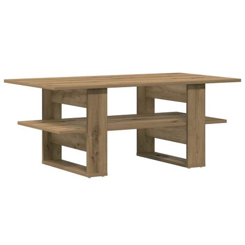 Table basse chêne artisanal 102x55x42 cm bois d'ingénierie - Photo n°2; ?>