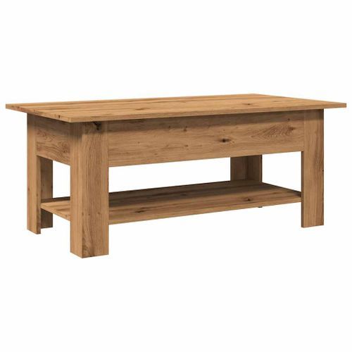 Table basse chêne artisanal 102x55x42 cm bois d'ingénierie - Photo n°2; ?>