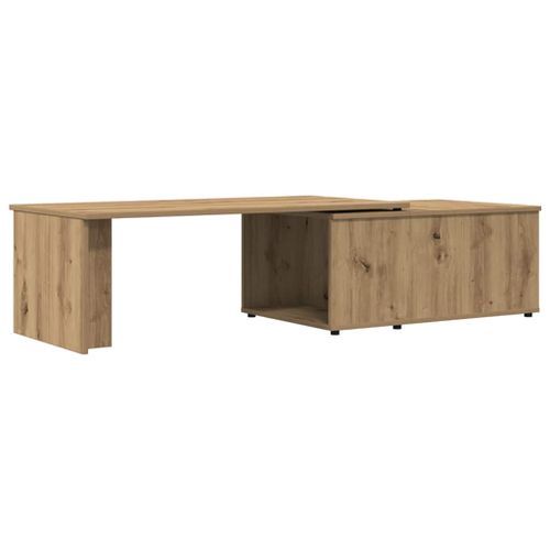 Table basse chêne artisanal 150x50x35 cm bois d'ingénierie - Photo n°2; ?>