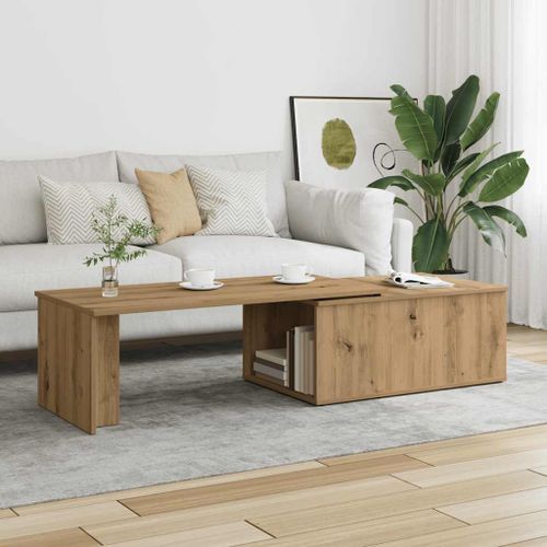 Table basse chêne artisanal 150x50x35 cm bois d'ingénierie - Photo n°3; ?>