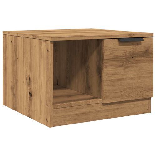 Table basse chêne artisanal 50x50x36 cm bois d'ingénierie - Photo n°2; ?>