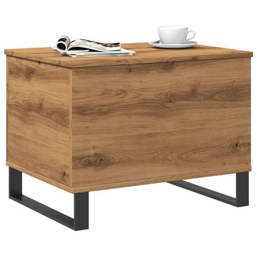 Table basse chêne artisanal 60x44,5x45 cm bois d'ingénierie - Photo n°3; ?>