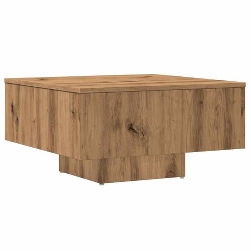 Table basse chêne artisanal 60x60x31,5 cm bois d'ingénierie - Photo n°2; ?>