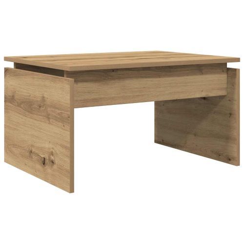 Table basse chêne artisanal 68x50x38 cm bois d'ingénierie - Photo n°2; ?>