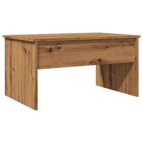 Table basse chêne artisanal 80x50,5x41,5 cm bois d'ingénierie - Photo n°2; ?>