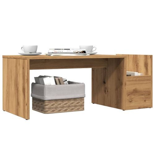 Table basse chêne artisanal 90x45x35 cm bois d'ingénierie - Photo n°3; ?>