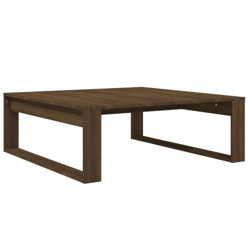 Table basse Chêne marron 100x100x35 cm Bois d'ingénierie - Photo n°2; ?>