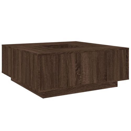 Table basse chêne marron 100x100x40 cm bois d'ingénierie - Photo n°2; ?>