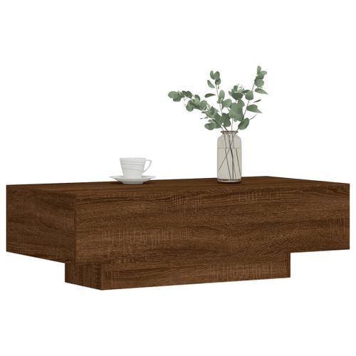 Table basse chêne marron 100x49,5x31 cm bois d'ingénierie - Photo n°3; ?>