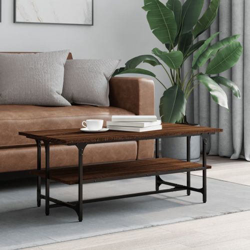 Table basse Chêne marron 100x50x40 cm Bois d'ingénierie - Photo n°2; ?>