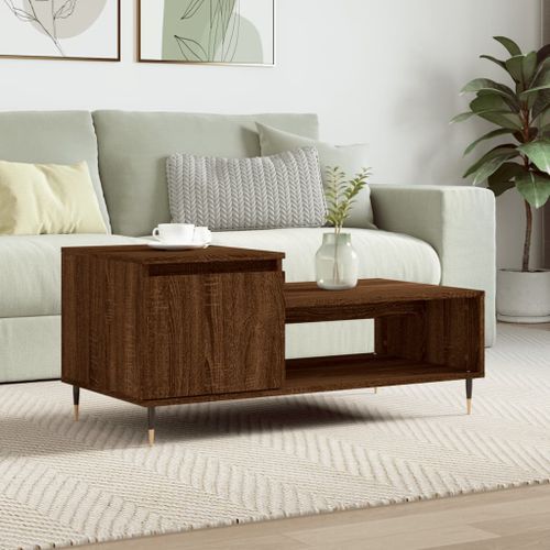 Table basse Chêne marron 100x50x45 cm Bois d'ingénierie - Photo n°2; ?>