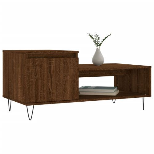 Table basse Chêne marron 100x50x45 cm Bois d'ingénierie - Photo n°3; ?>